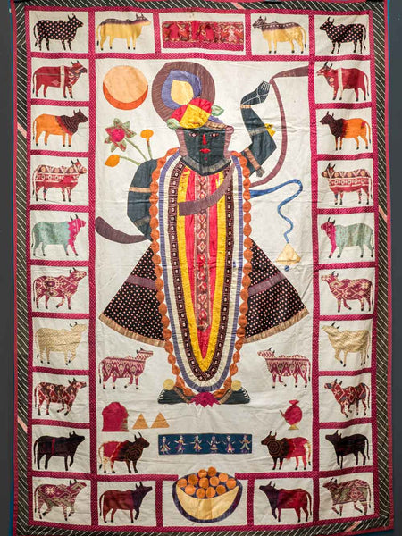 Large Krishna Appliqued Wallhanging