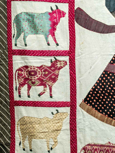 Large Krishna Appliqued Wallhanging