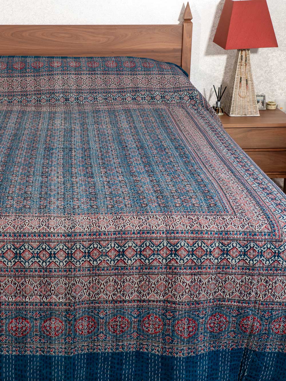 Madder & Indigo Ajrakh Indian Bedspread 