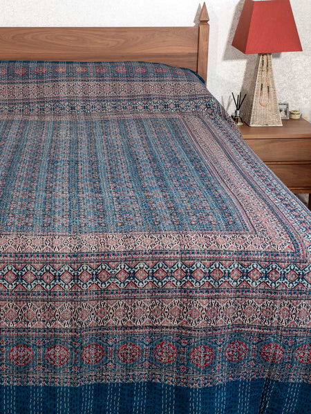 Madder & Indigo Ajrakh Indian Bedspread 