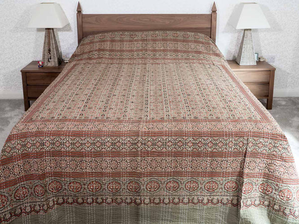 Madder & Sage Ajrakh Indian Bedspread