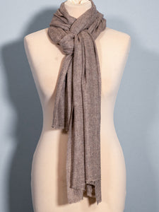 Mid Grey Handwoven Cashmere Scarf