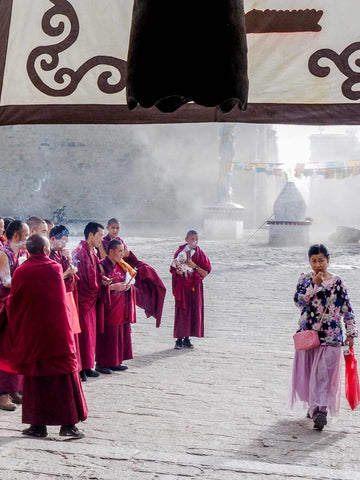 Monks & a Woman, Samye Monastery | Photos of Tibet