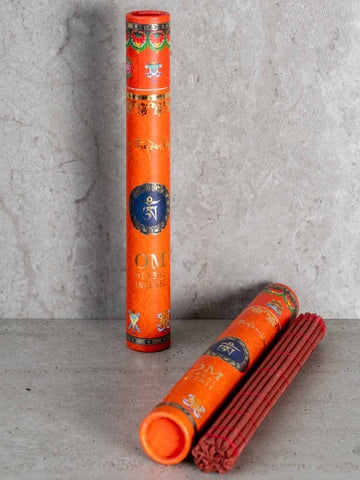 Om Herbal Tibetan Incense in deluxe orange tube