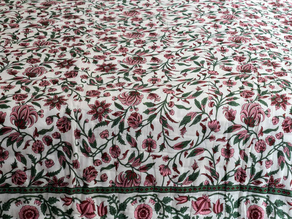  Plum & Green Floral Single India Quilt
