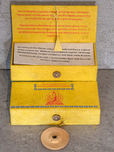 Ratnasambhava Tibetan Incense in a Yellow Box