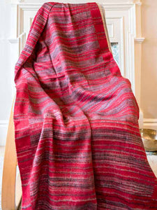 Red Striped Tibetan Blanket