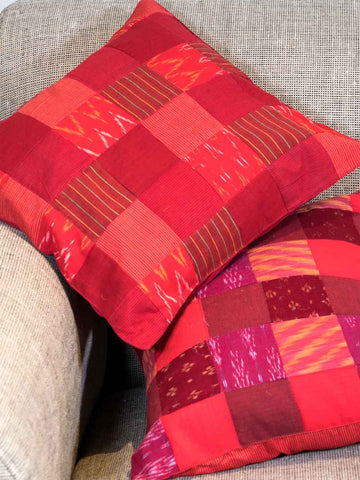 Red Patchwork Cushion Covers