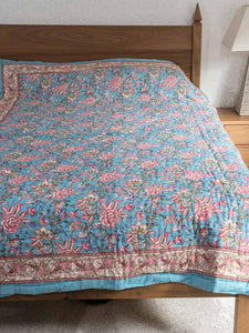 Red Rose Floral Single India Quilt