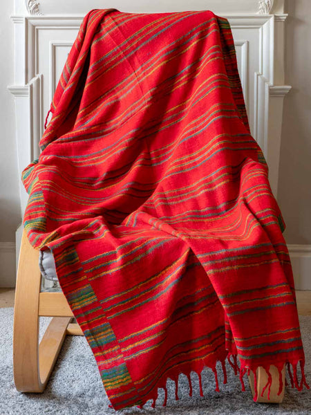 Red & green striped blanket