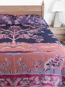 Rose & Lilac Tree of Life Indian Bedspread