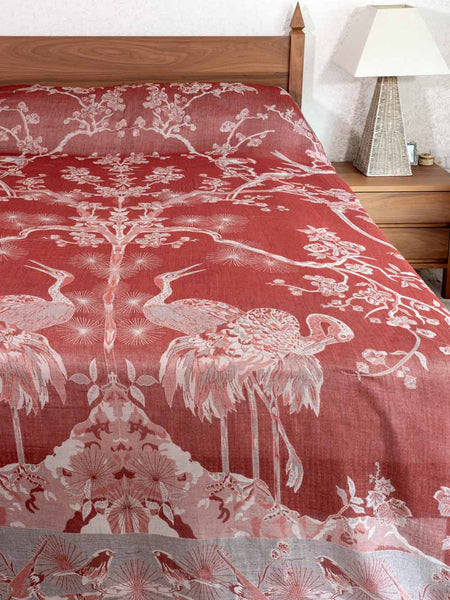 Silver & Rose Tree of Life Indian Bedspread