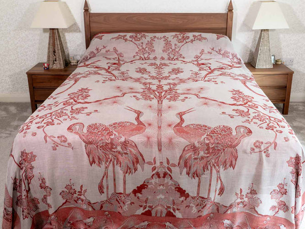 Silver & Rose Tree of Life Indian Bedspread