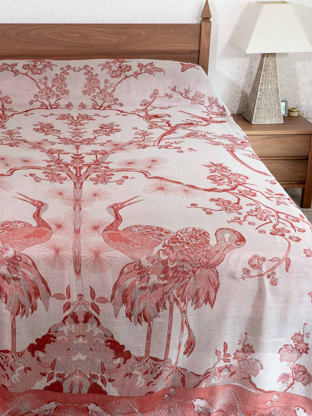 Silver & Rose Tree of Life Indian Bedspread