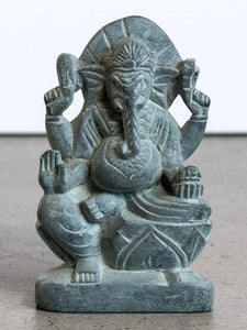 Small Carved Grey Stone Ganesh