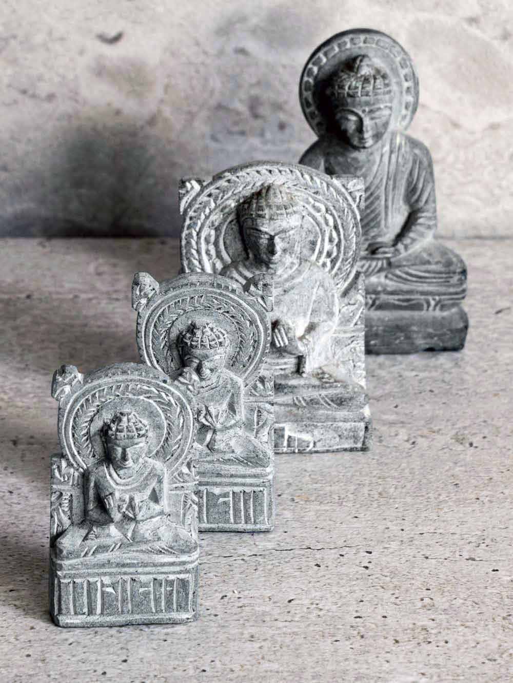 Small Grey Stone Buddha Statues