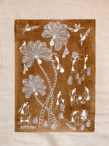 Small Warli Painting of Palm Trees