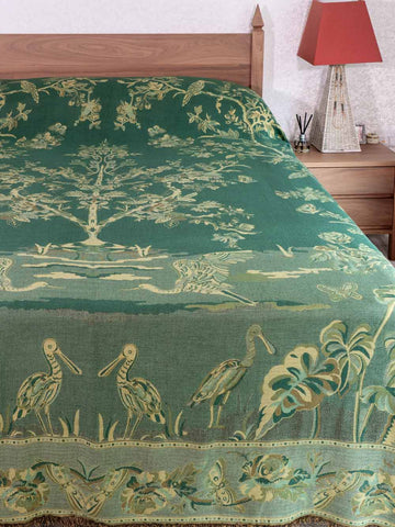 Soft Green Tree of Life Bedspread