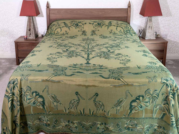 Soft Green Tree of Life Bedspread