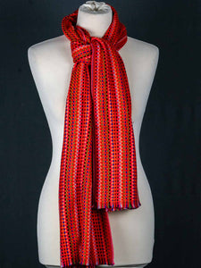 Thick Multicoloured Cashmere Scarf, Orange