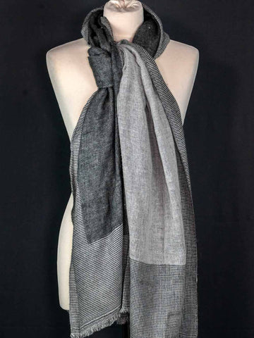 Two Tone Grey Reversible Cashmere Scarf