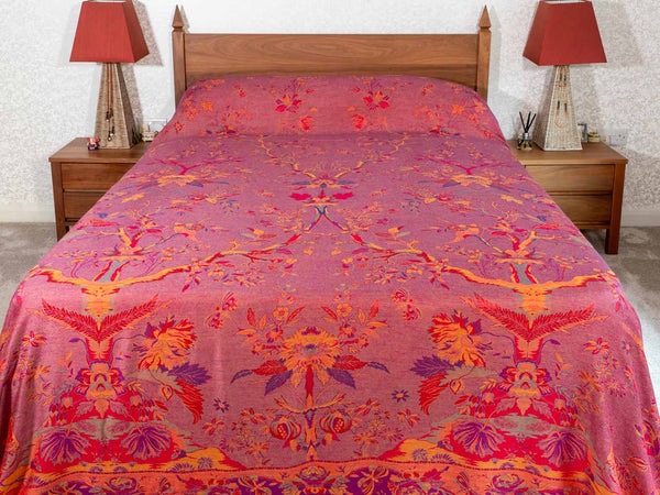 Vibrant Red Patterned Bedspread