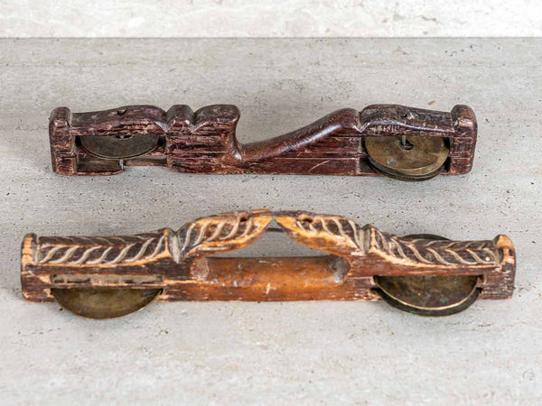 Vintage Wood & Brass Rattle from India