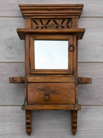 Vintage Indian Shaving Mirror, Two Cupboards
