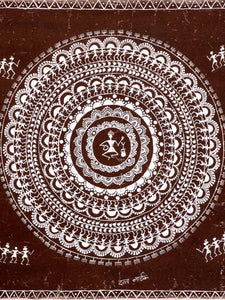 Warli Painting with a Circular Pattern