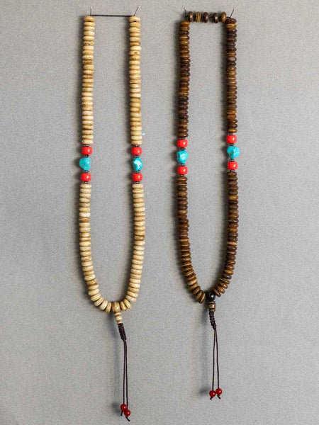 Yak Bone Tibetan Mala, Buddhist Prayer Beads