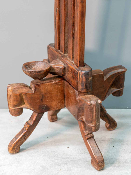 Carved Wooden Adjustable Shrine with Horses 