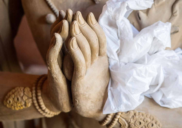 Avalokiteshvara's Hands in a workshop in Lhasa