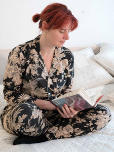 Black & Ecru Printed Cotton Pyjamas