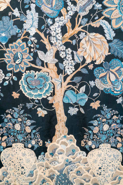 Blue Tree of Life Curtain  detail