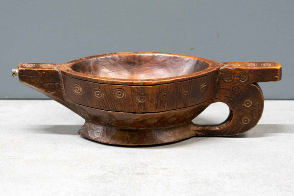 Carved Wooden Oil Lamp Bowls