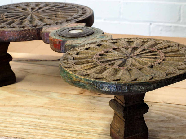 Carved Wooden Chapati Stands