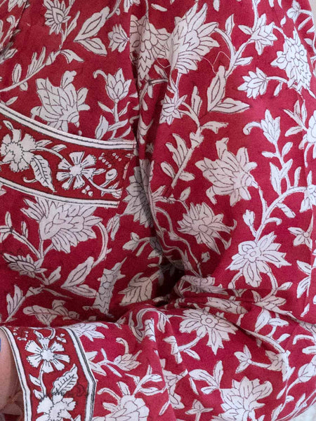 Cherry Red Printed Cotton Pyjamas