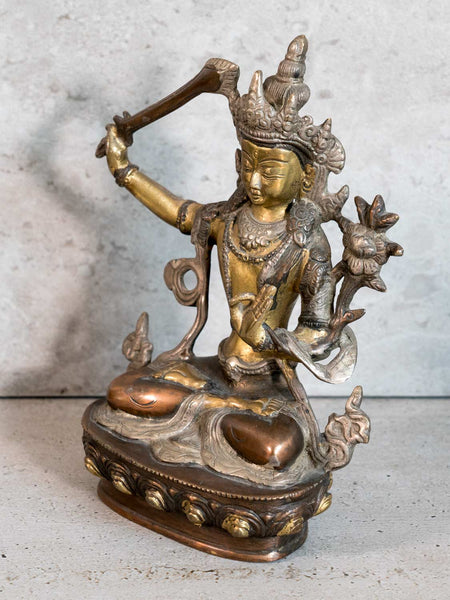 Copper & Brass Manjushri Statue 