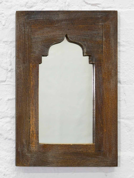 Small Painted Arched Indian Wooden Mirrors - Earth