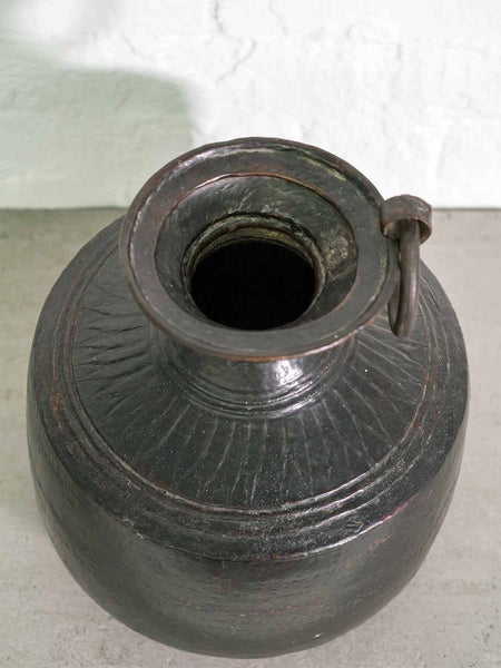 Blackened Copper Indian Water Pot