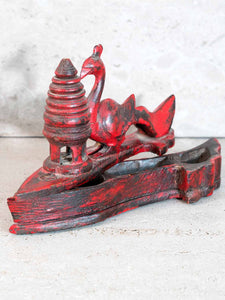 Distressed Red Painted Peacock Tikka Box 