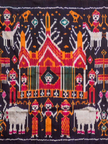 Figurative Ikat Silk Wallhanging from Indonesia 