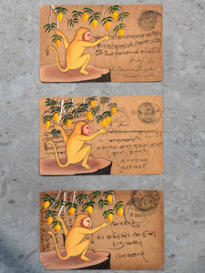 Indian Miniature Paintings of Monkeys & Fruit