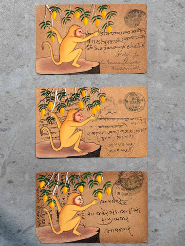 Indian Miniature Paintings of Monkeys & Fruit