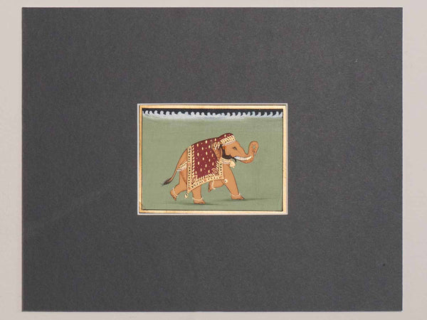 Indian Miniature Painting of a Sandy Elephant