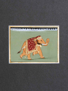 Indian Miniature Painting of a Sandy Elephant detail