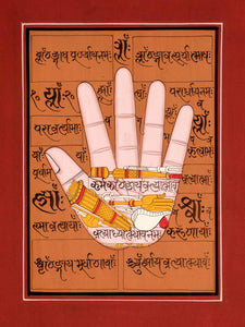 Indian Paintings of Hands with Energy Symbols