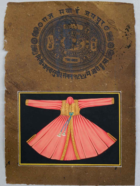 Indian Miniature Painting of a Pink Dress, from Bundi