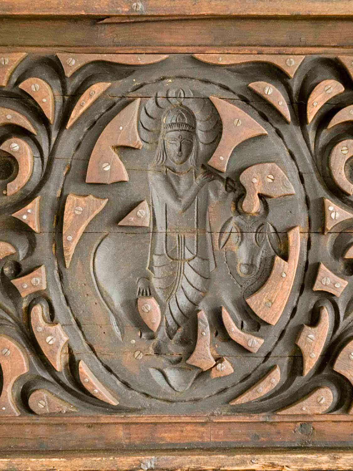 Krishna in the Forest - Carved Wooden Mould