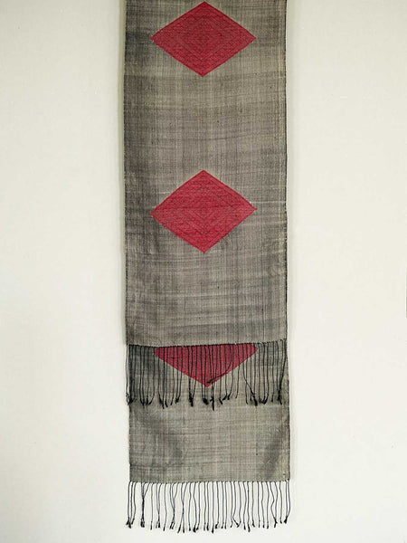 Silver and Rose Coloured Pha Tung | Wallhanging